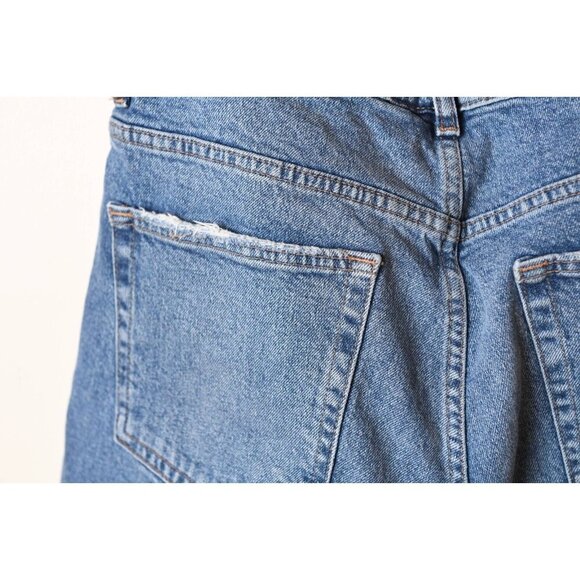 H&M Women’s Size 10 Divided Blue Jeans With Raw Hem and Side Slit Medium Wash - Picture 8 of 12